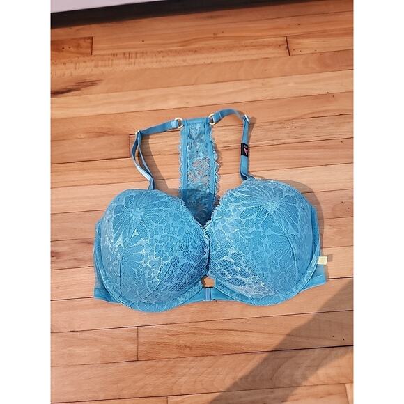 Victoria's Secret PINK Front Close Lace Push-Up Bra 32DD NEW Underwire - Picture 1 of 6